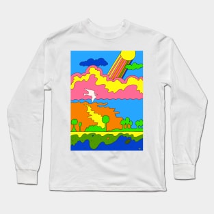 Happy Rainbow Landscape Long Sleeve T-Shirt